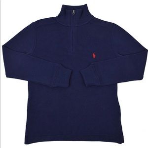 Polo Ralph Lauren boys 1/2 zip cotton sweater navy